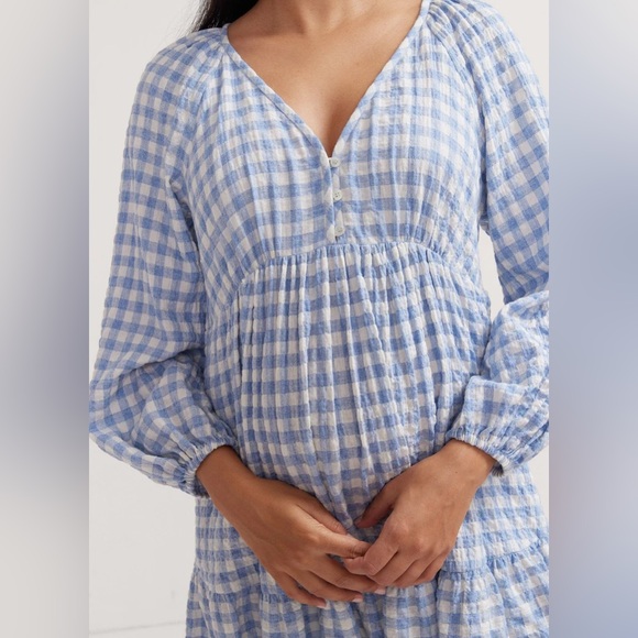 Hatch Maternity Kelsey Blue Gingham Dress - Picture 3 of 7
